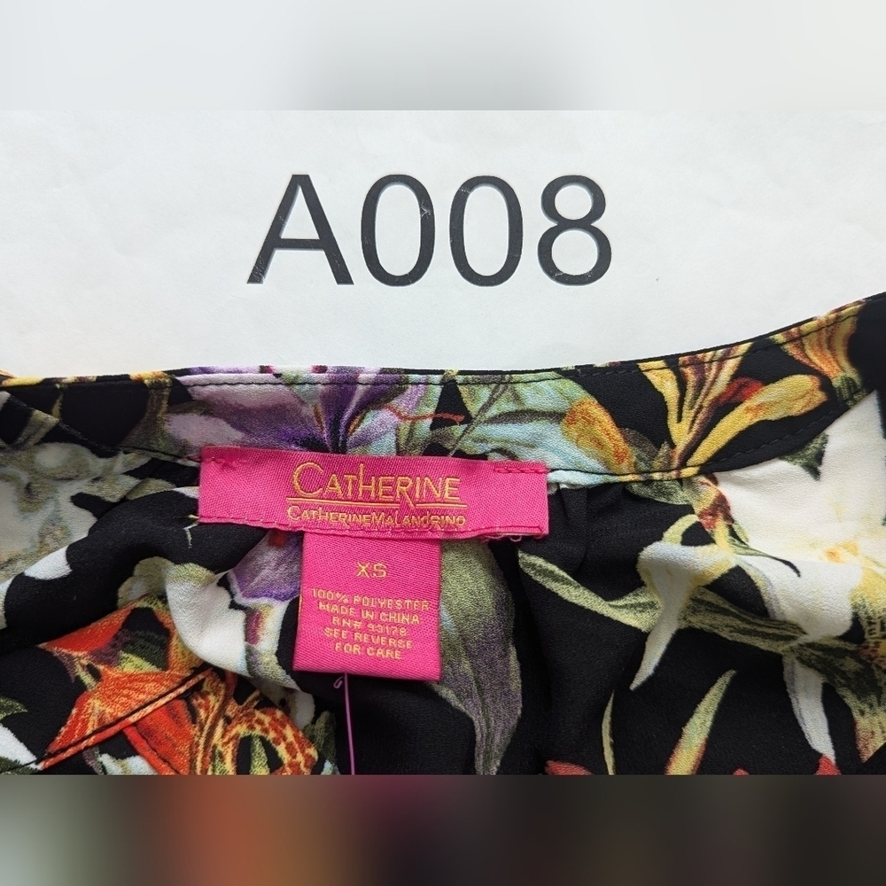 NWT Catherine Malandrino Women’s Multicolor Floral Blouse Sz XS - Picture 13 of 13